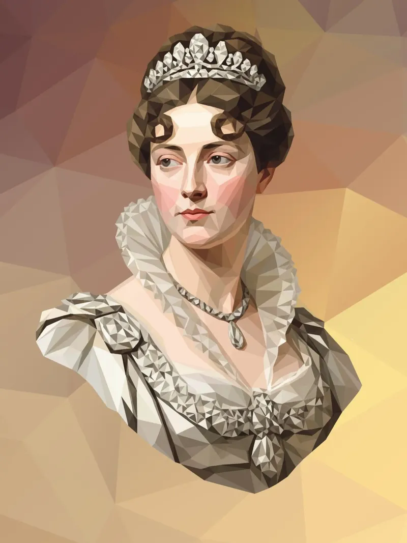 Porträt der Kaiserin Josephine Lowpoly Hahnemühle von Low Profile