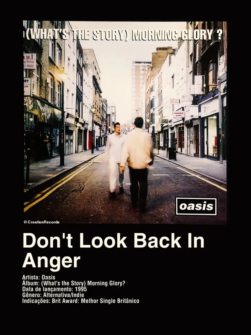 Oasis Don't Look Back In Anger pellicola backlit da Raptor Metafora