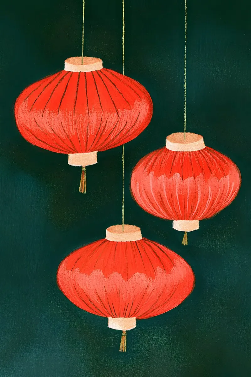 Tres linternas chinas metacrilato de Curious Canvas