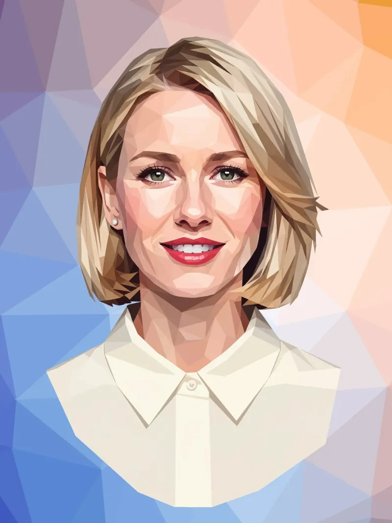 Naomi Watts Lowpoly pellicola backlit da Low Profile