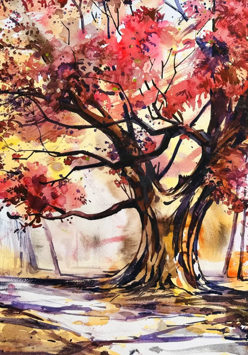 Autumn Tree carta hahnemühle da Artsy Bessy