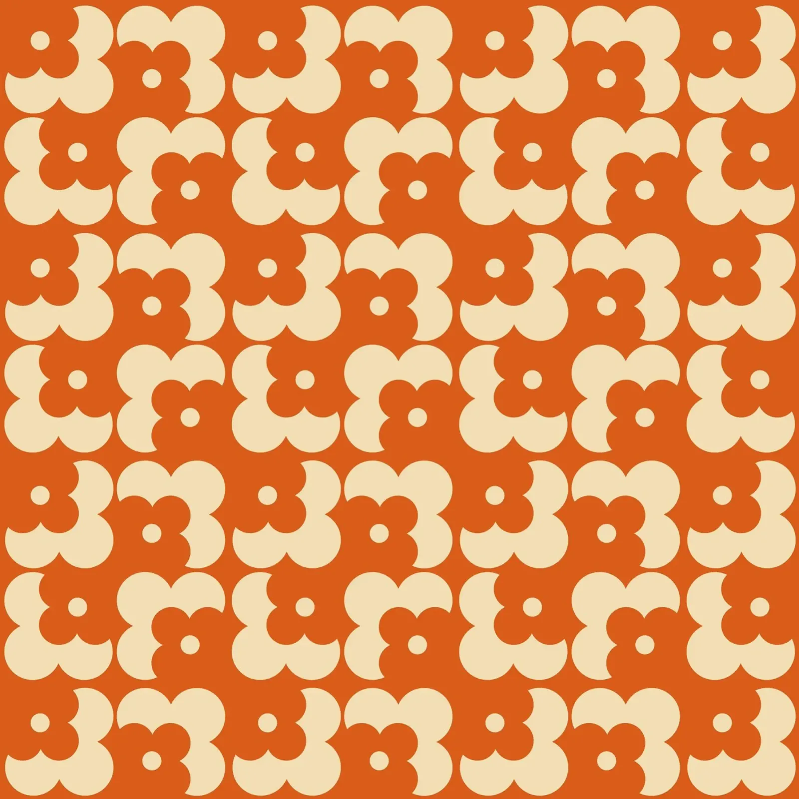 Orange fall retro 60s floral pattern pellicola backlit da TijanaArtStudio88