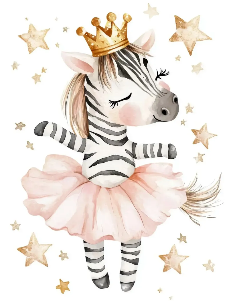 Ballerina zebrata con stelle pellicola backlit da Barbara Wright
