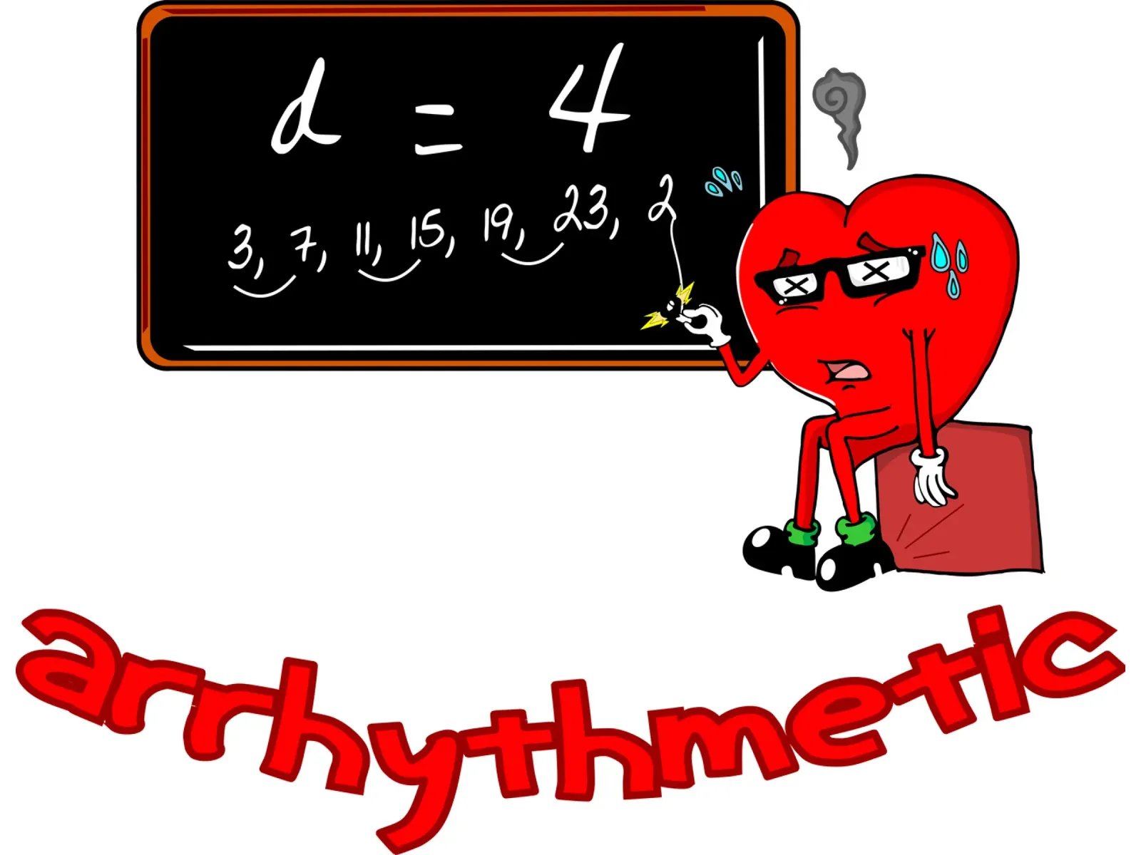 Lustige Mathe Cartoon zurück zu Schule Lehrer und Studenten Poster mit Aluminium Rahmen von sillyindustries