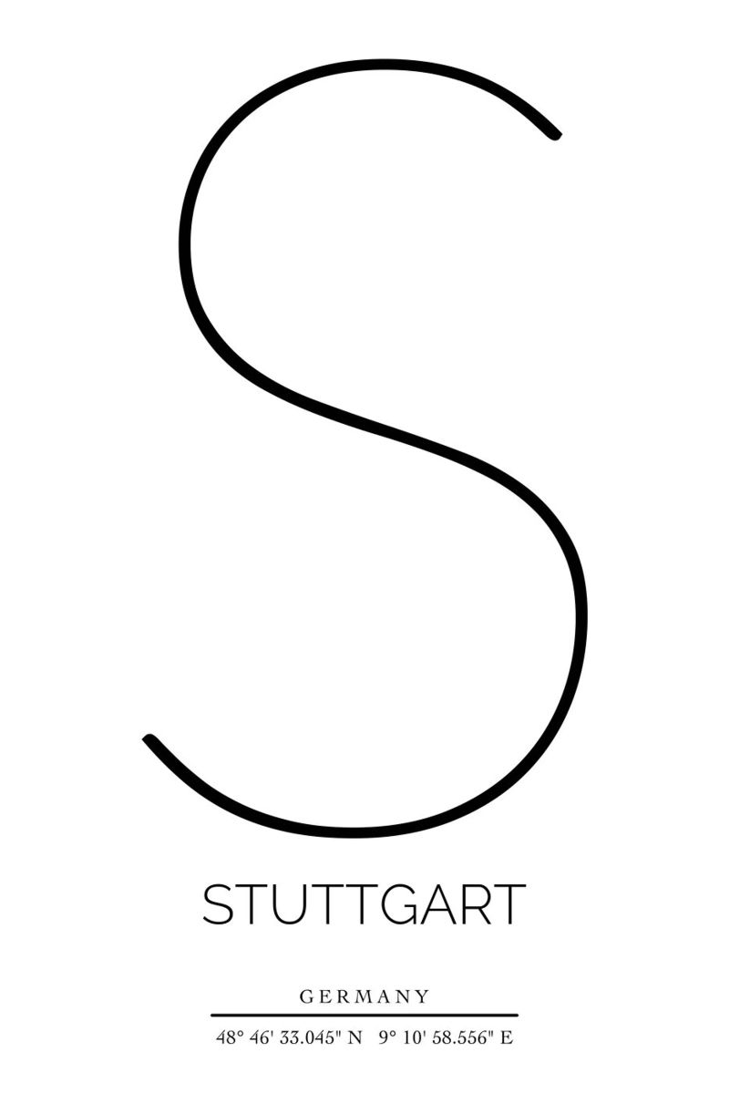 STUTTGART -  white Poster von CityLights