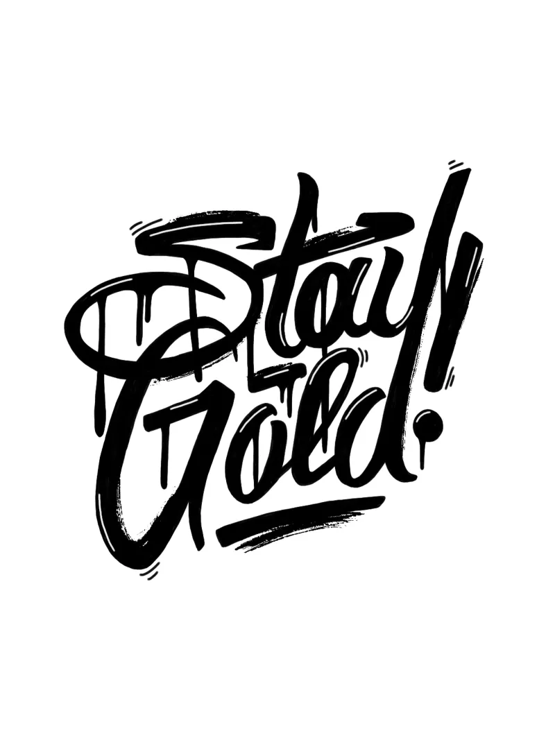 Stay Gold! tela con Cornice a cassetta da byh.illustration