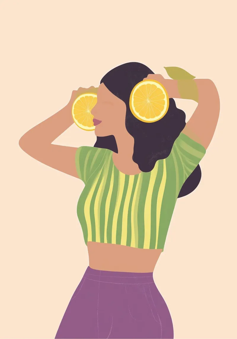 Lemon Vibes Moderne Ästhetik Kunstdruck Hahnemühle von dawnthesea