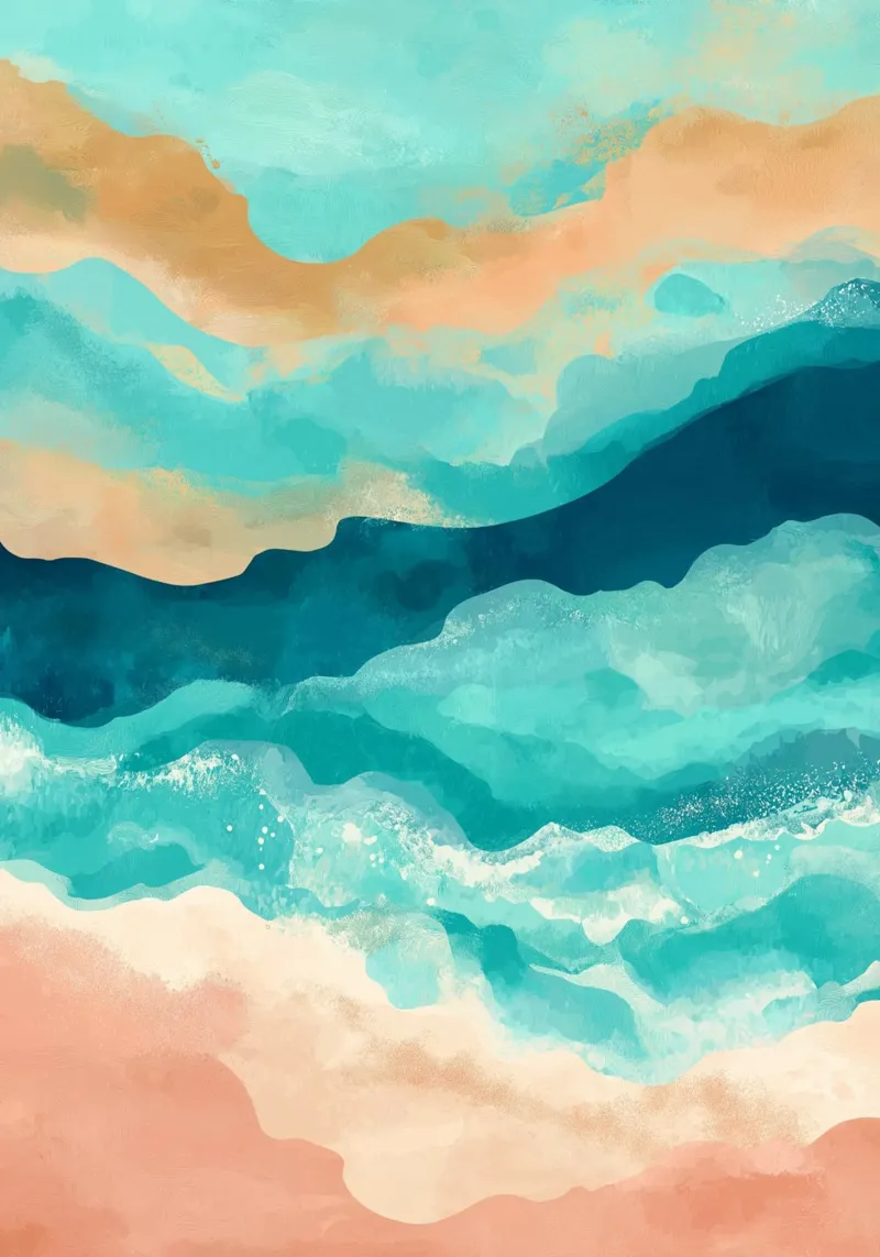 Kust Abstracte Kunstdruk Kalmerende Getijden canvas van dawnthesea