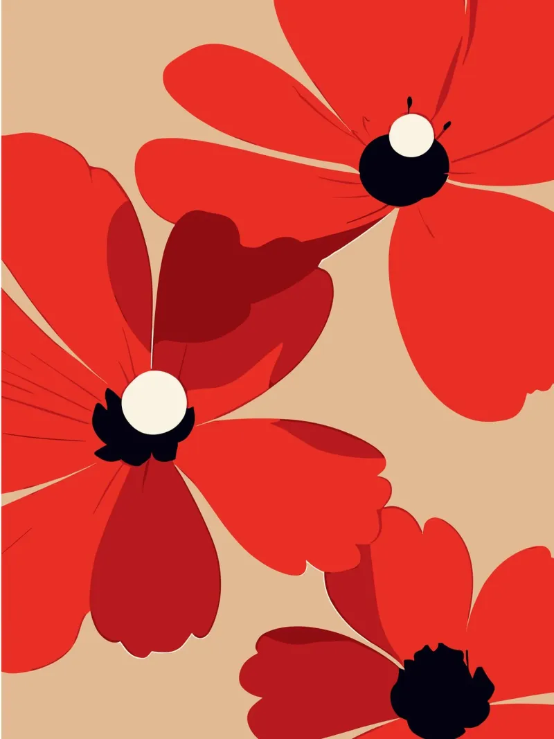Red Poppy Elegance pellicola backlit da LisaArtes