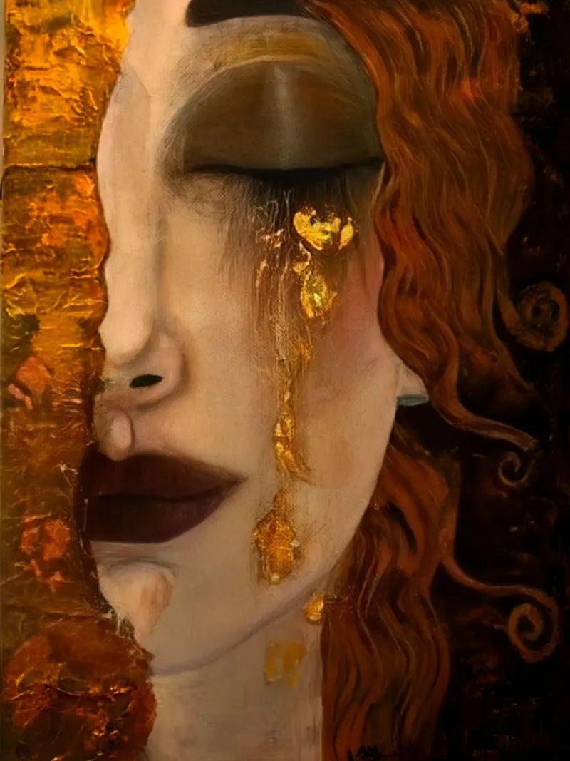 Gustav Klimt - Lacrime d'oro pellicola backlit da Timeless Artworks