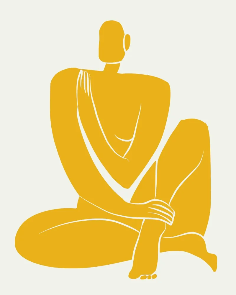 Assise nue dans une pro jaune hahnemühle de Little Dean