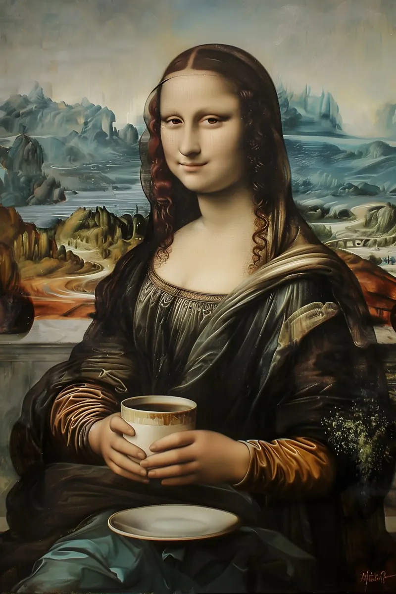 Pausa caffè al Louvre pellicola backlit da M-Ulrich-Digital Art