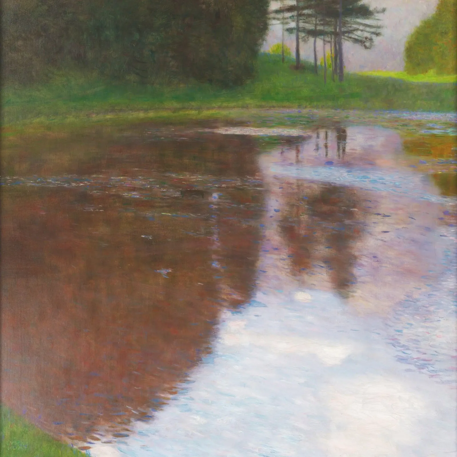 Gustav Klimt Una mattina in riva allo stagno tela da Jolie Prints