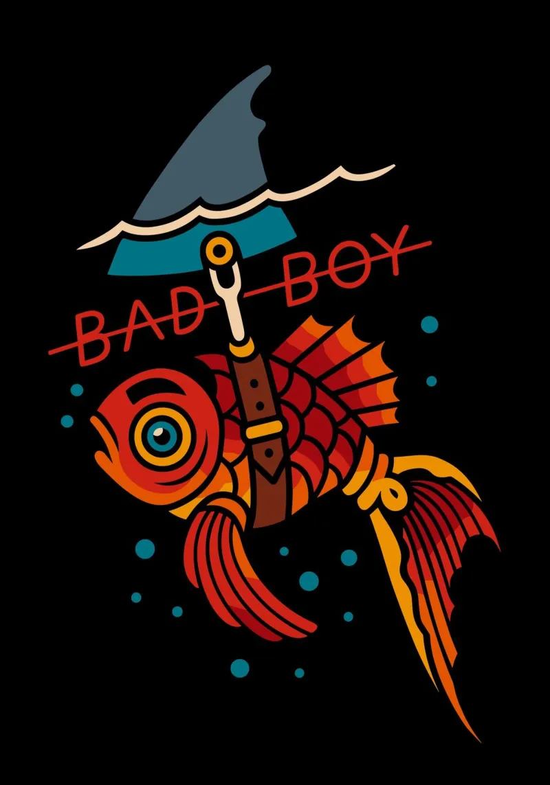 Bad Boy Goldfish with Shark Fin carta hahnemühle da ramosashop