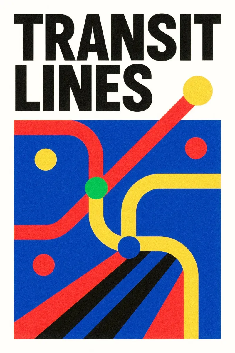Metropolitan Transit: Abstract and Geometric Art canvas by Art Typo Essentiel