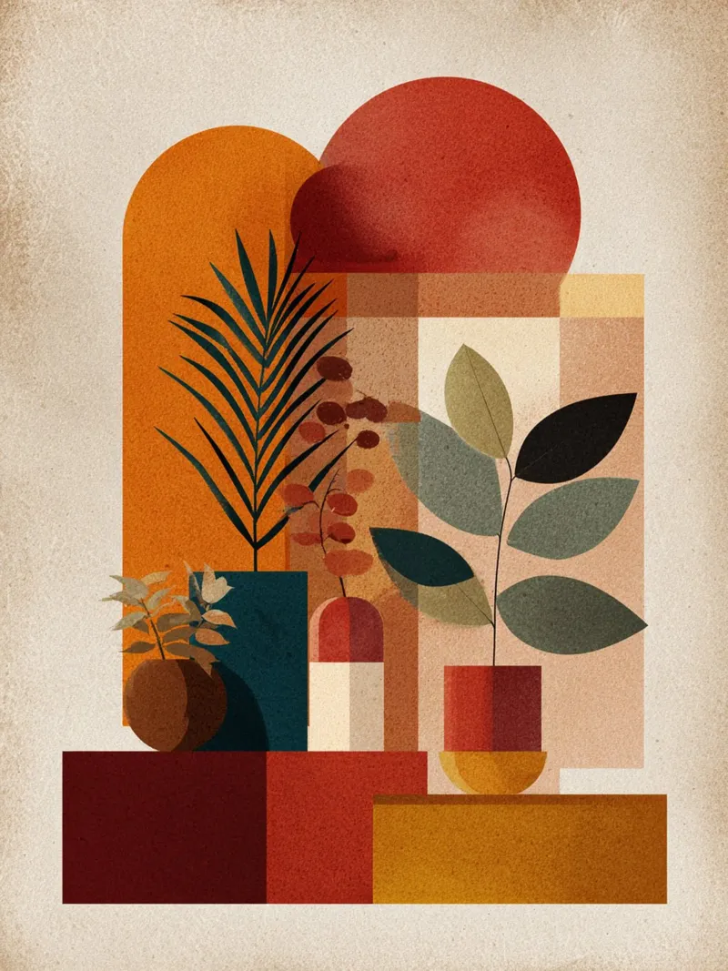 Geometric Garden of Autumn alluminio dibond da Mosaic Dialogue