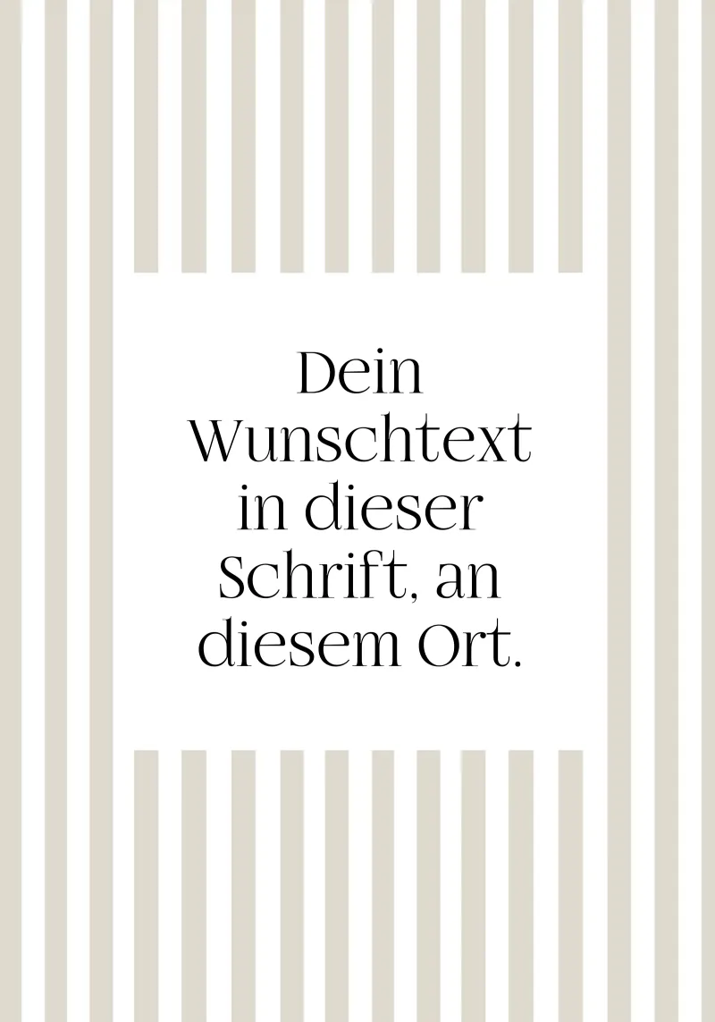 Wunschtext mit beigen Streifen metacrilato de WORTSPIEL