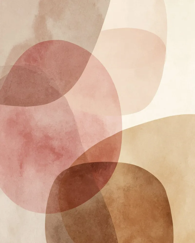 Warm watercolor abstract with soft overlapping circles hahnemühle by Artbyvo