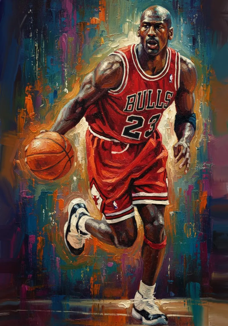 Michael Jordan in prima serata pellicola backlit da Lembayung art
