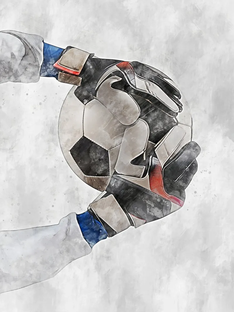 Calcio - Palla per il portiere 2 tela con Cornice a cassetta da Mateo