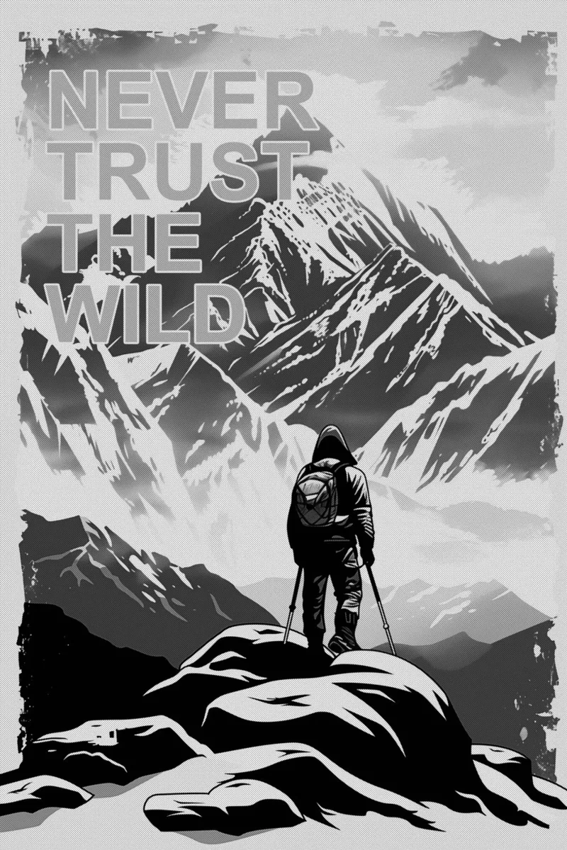 Never Trust The Wild | Outdoor Design poster con telaio in plastica da Autofocus