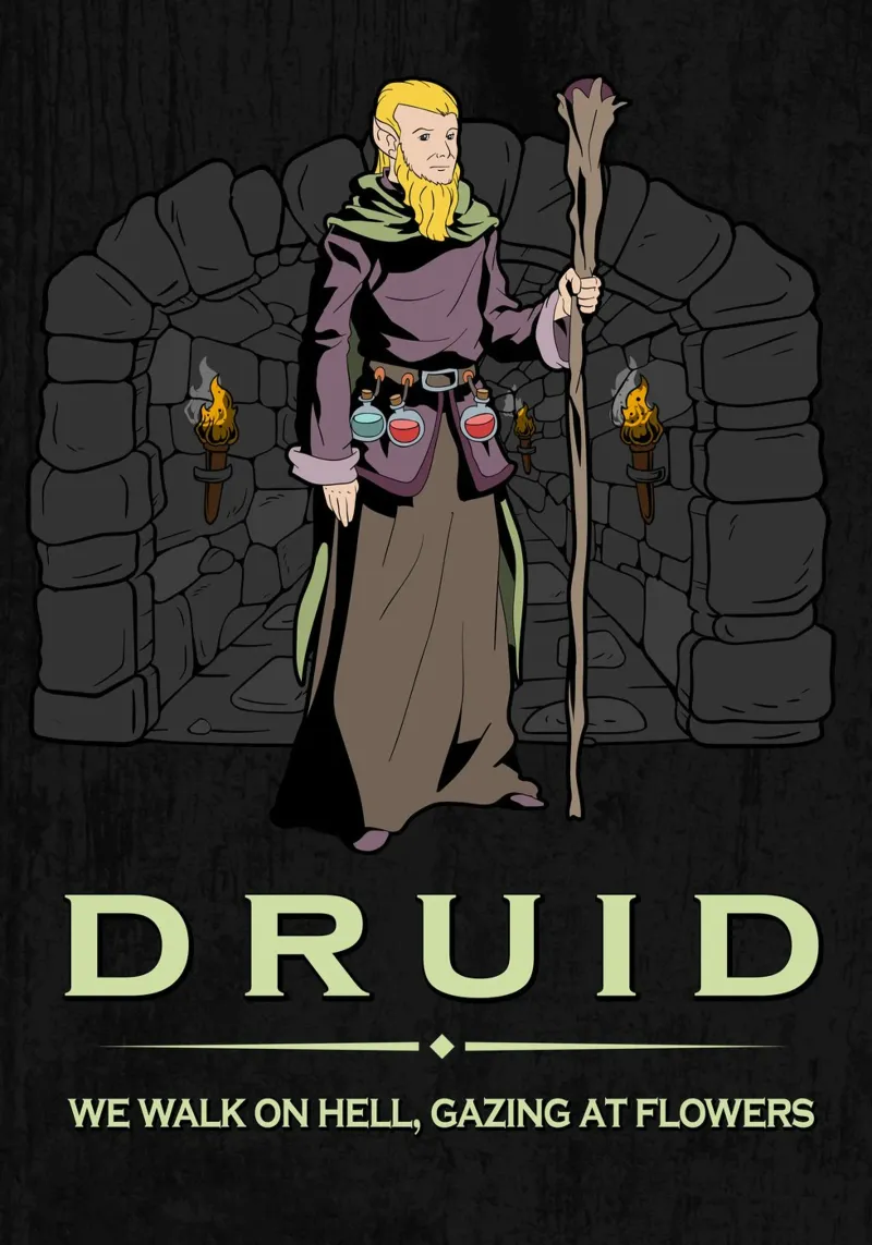 Druid Elf with a closeness to nature canvas by pixelbull - medieval art and more