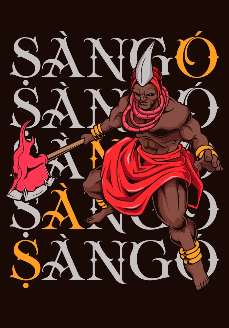 Sàngó - Il Signore del Tuono, del Fuoco e della Giustizia plexiglass da pixelbull - medieval art and more