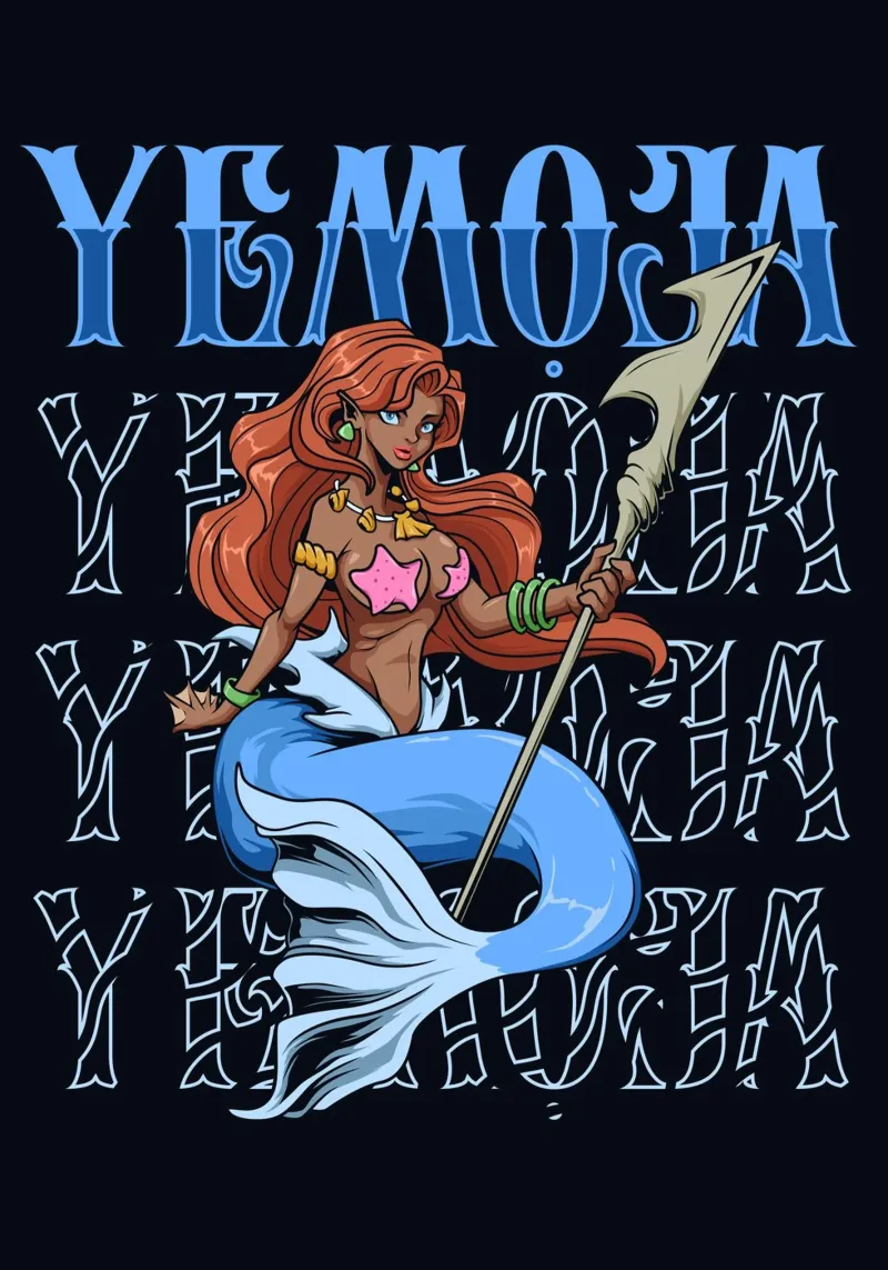 Yemoja - Dea dei mari e della maternità carta hahnemühle da pixelbull - medieval art and more