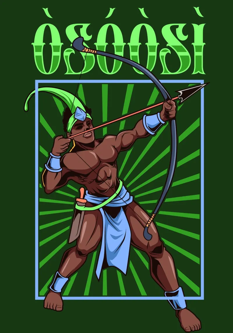 Ọ̀sóòsì - Tracker met dodelijke precisie canvas van pixelbull - medieval art and more