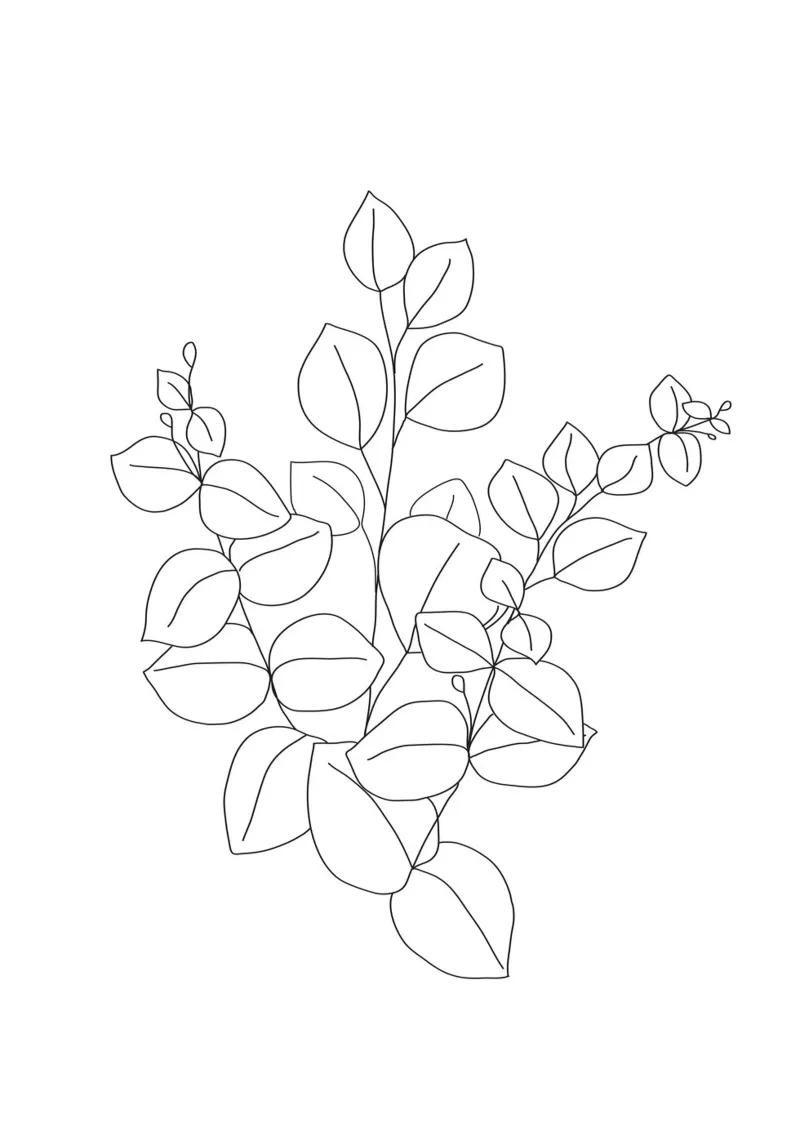 Minimalistic Eucalyptus Line Art pellicola backlit da Nadjaa