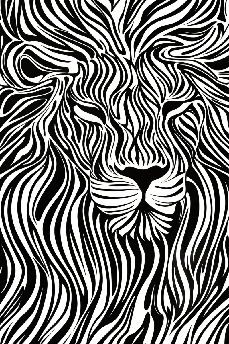 Leeuwenlijn Kunst | Op-Art Ontwerp hahnemühle van Autofocus
