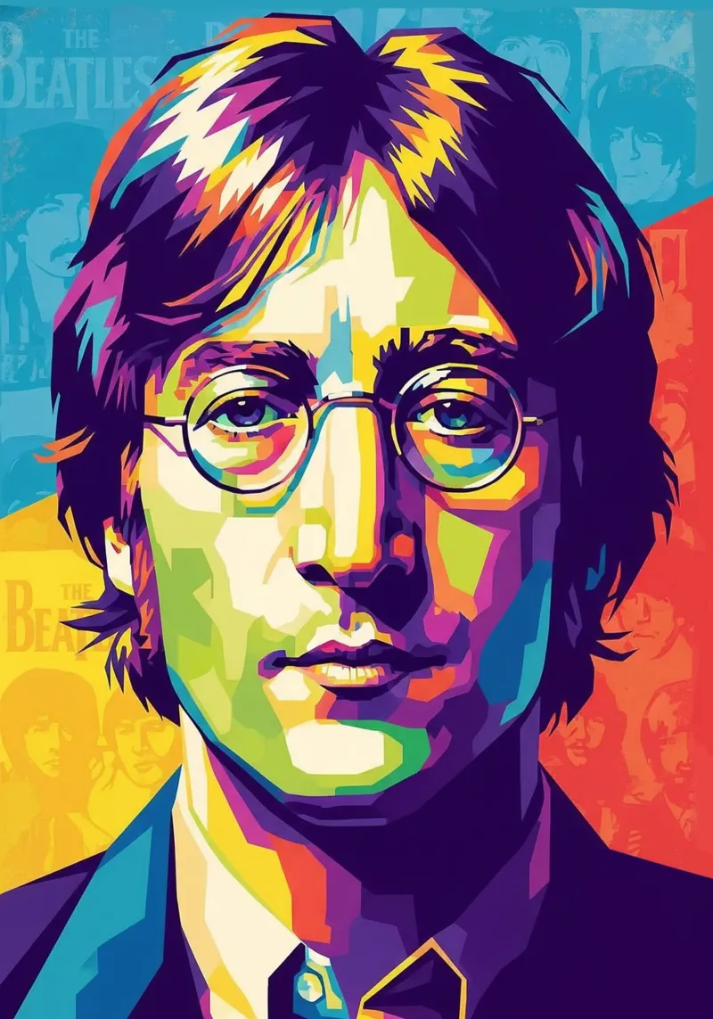 John Lennon colorato pop art pellicola backlit da Hantamrata