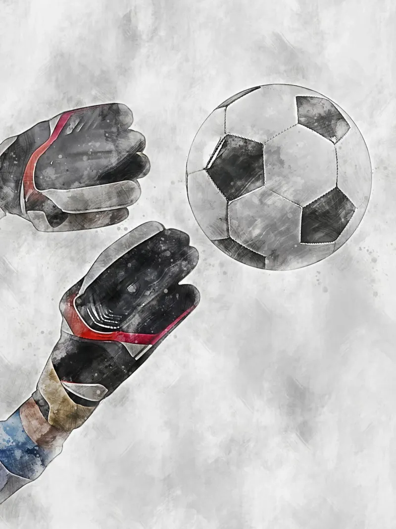 Calcio - portiere palla gol tela con Cornice a cassetta da Mateo