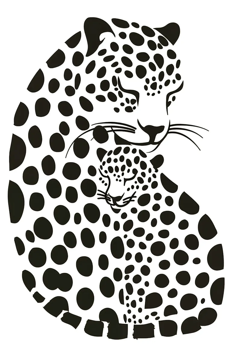 Madre leopardo con bambino carta hahnemühle da Autofocus