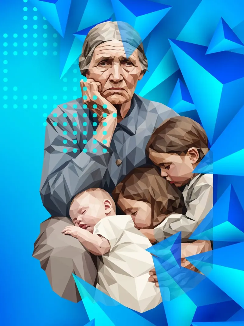 Madre migrante Lowpoly pellicola backlit da Low Profile