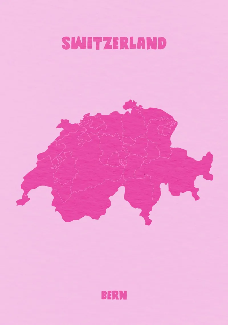 Switzerland Bern Map pellicola backlit da Attaboy Dsgn