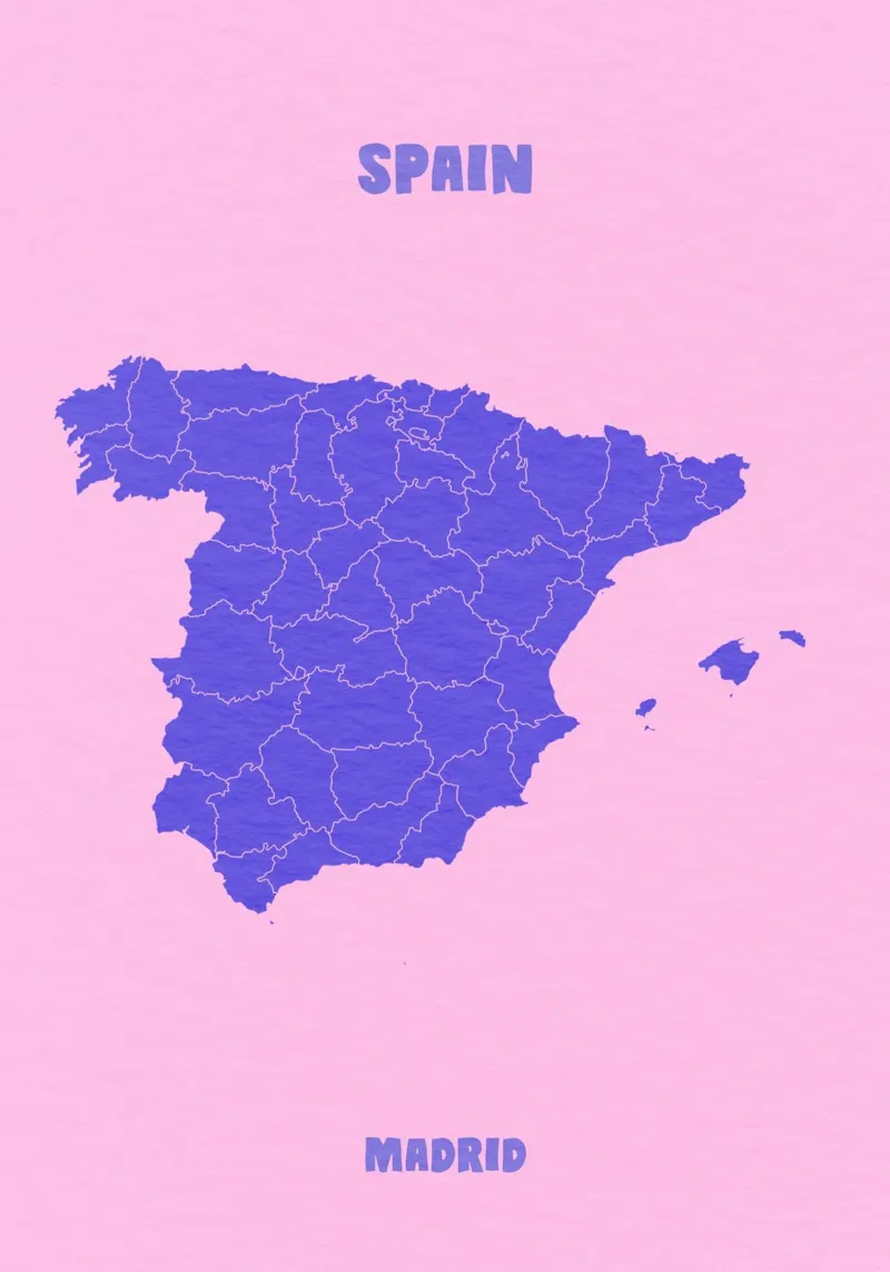 Spain Minimal Map pellicola backlit da Attaboy Dsgn