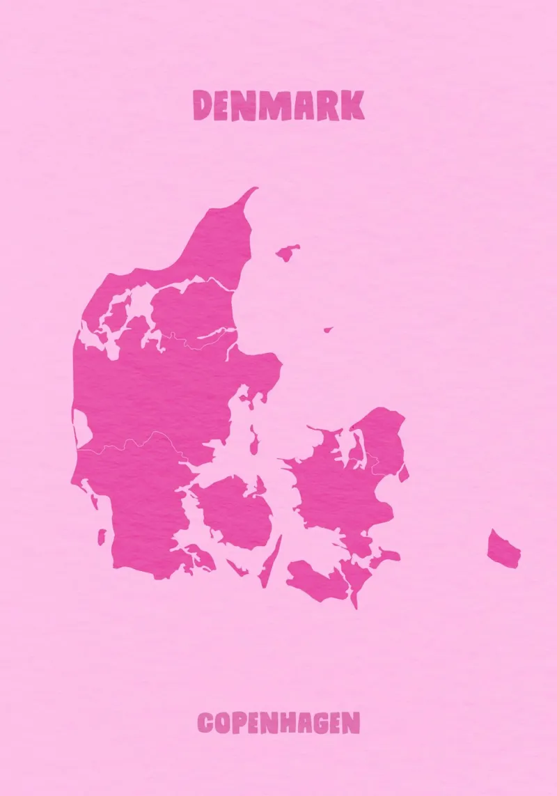 Denmark Copenhagen Map pellicola backlit da Attaboy Dsgn