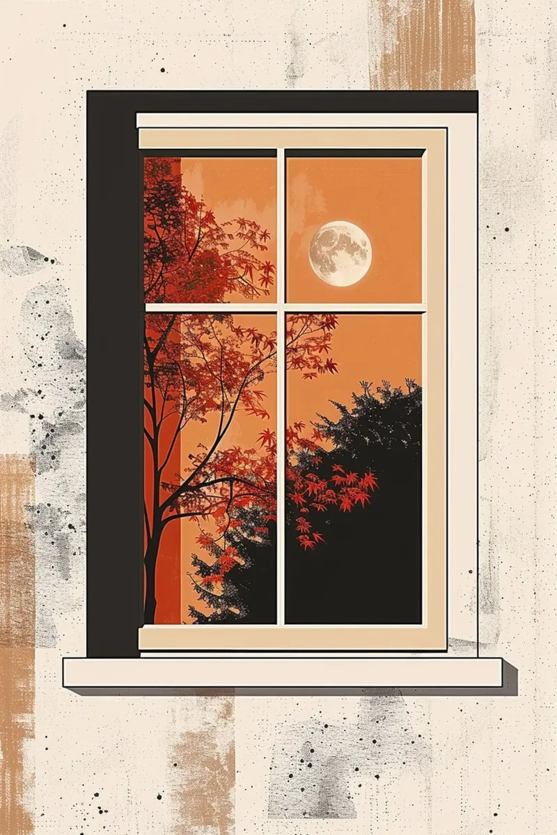 Moonlit Autumn Window carta hahnemühle da Mosaic Dialogue