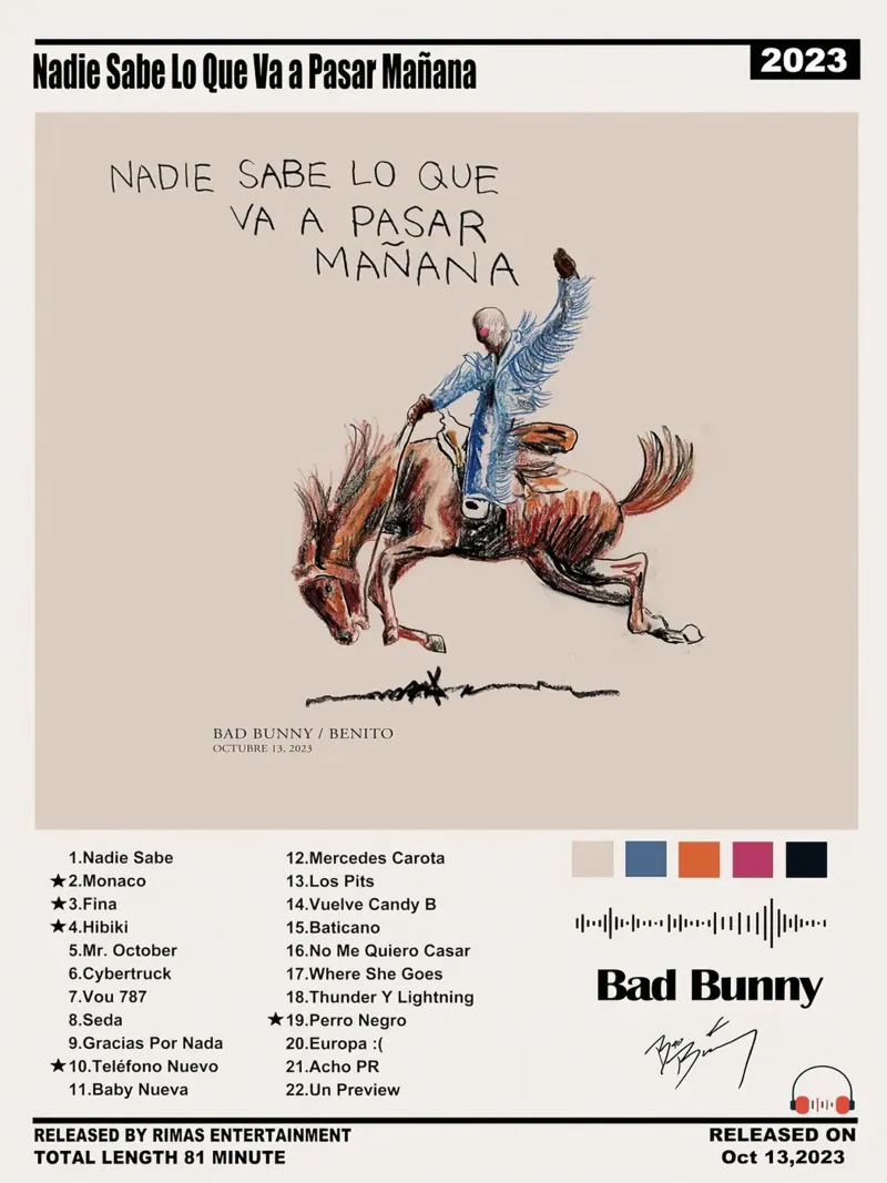 Bad Bunny Nadie Sabe pellicola backlit da Raptor Metafora