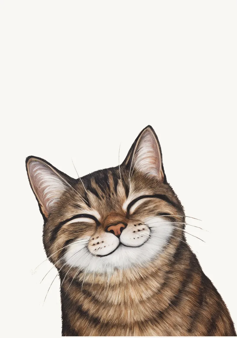 Smiling cat - cat portrait for a good mood canvas by KidzStudio