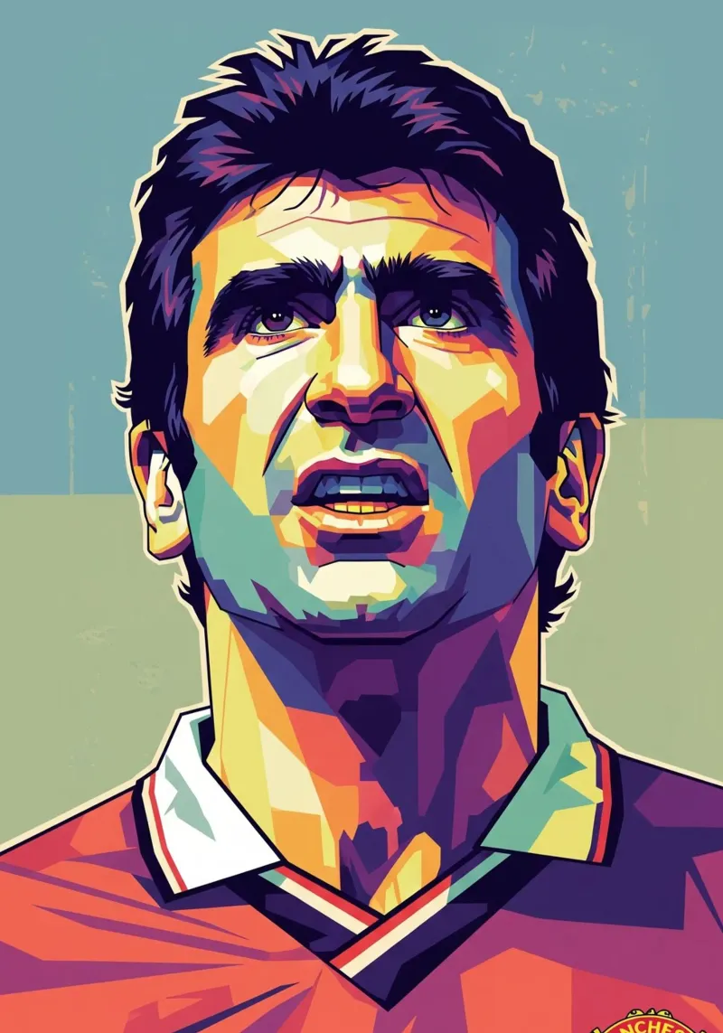 Erick Cantona WPAP art pellicola backlit da Hantamrata