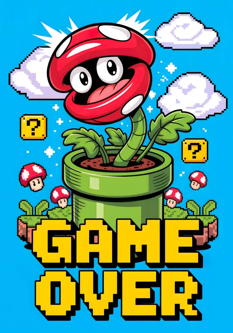 Super Mario Game Over plexiglass da Fleur de Lys