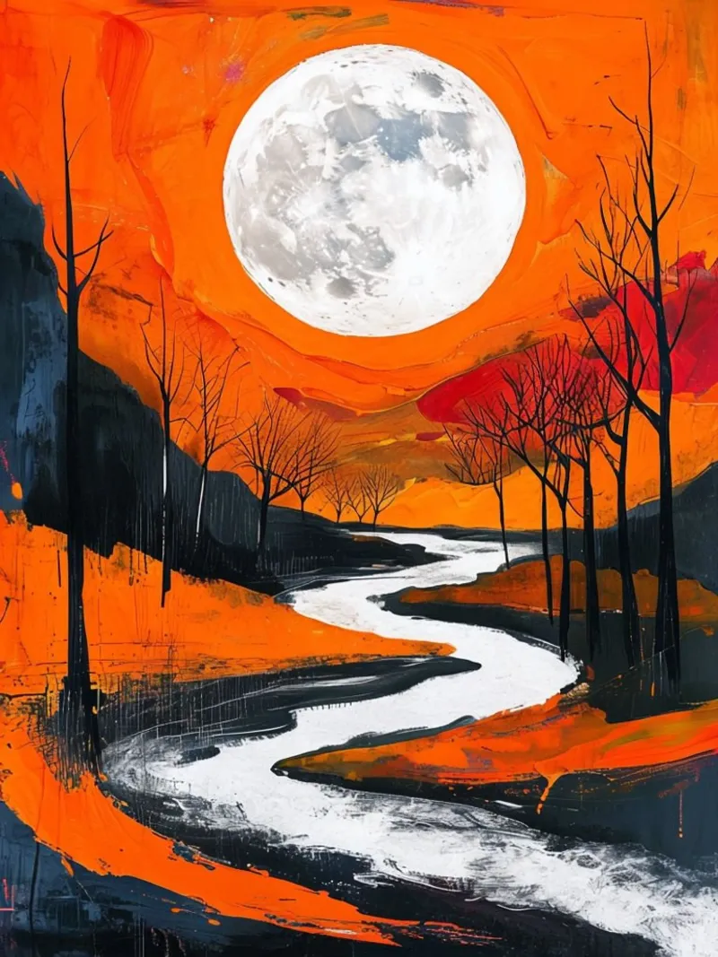 Luna di sangue crescente alluminio dibond da Artistic-shop