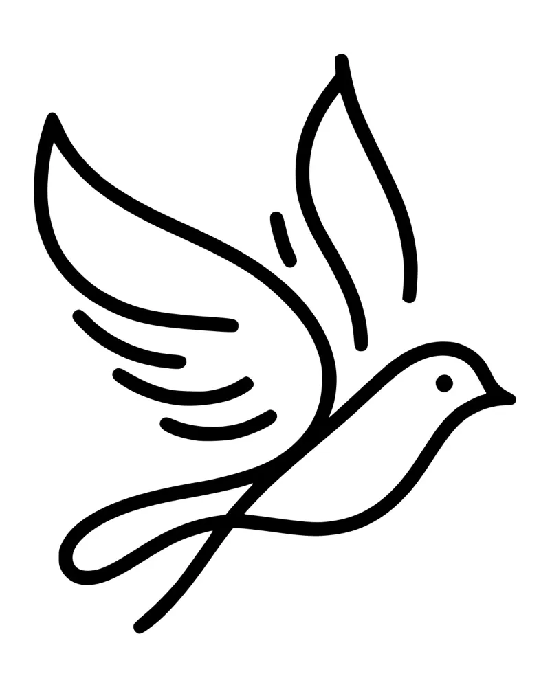 Natura e minimalismo combinati - illustrazione di uccelli in line art alluminio dibond da Bold & Simple