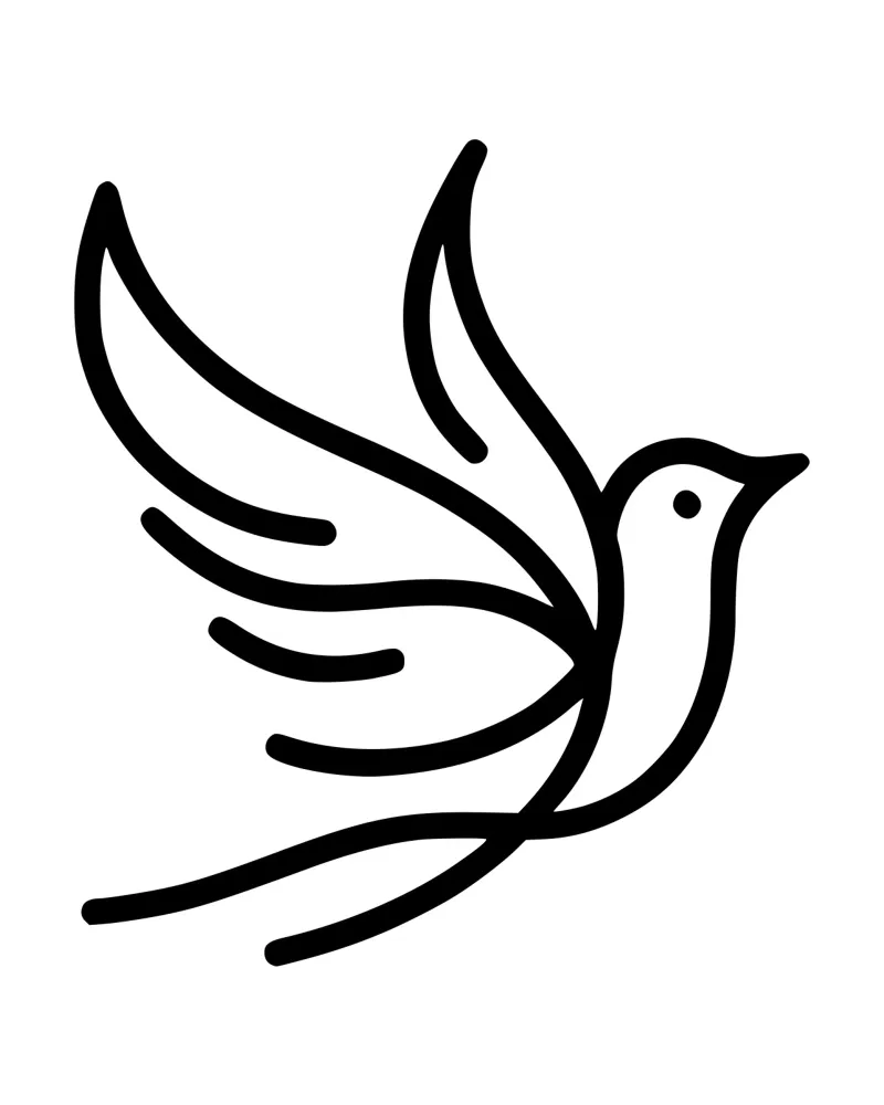 Flight of the bird - minimalist line art for your home canvas by Bold & Simple