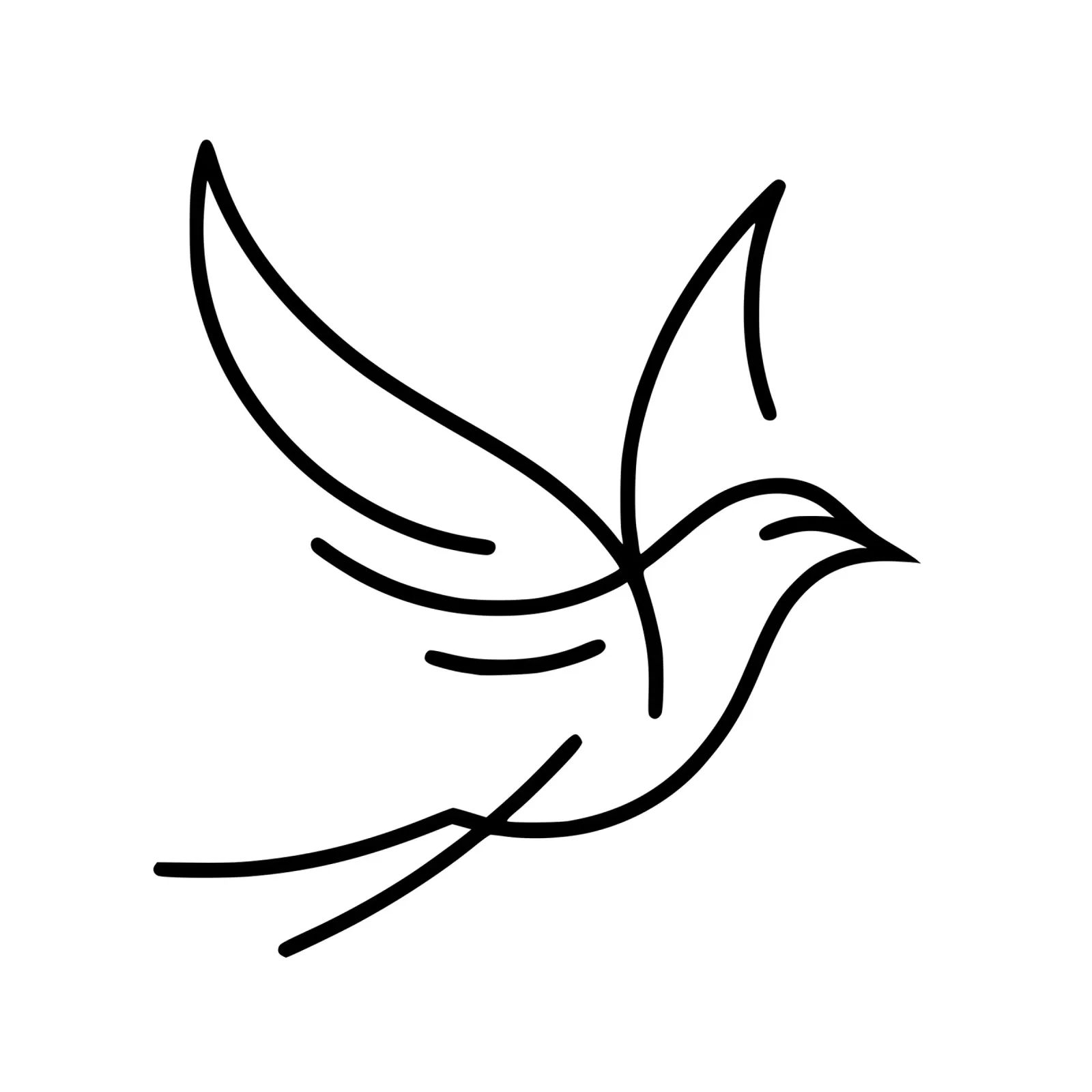 Timeless bird in line art - natural elegance canvas by Bold & Simple