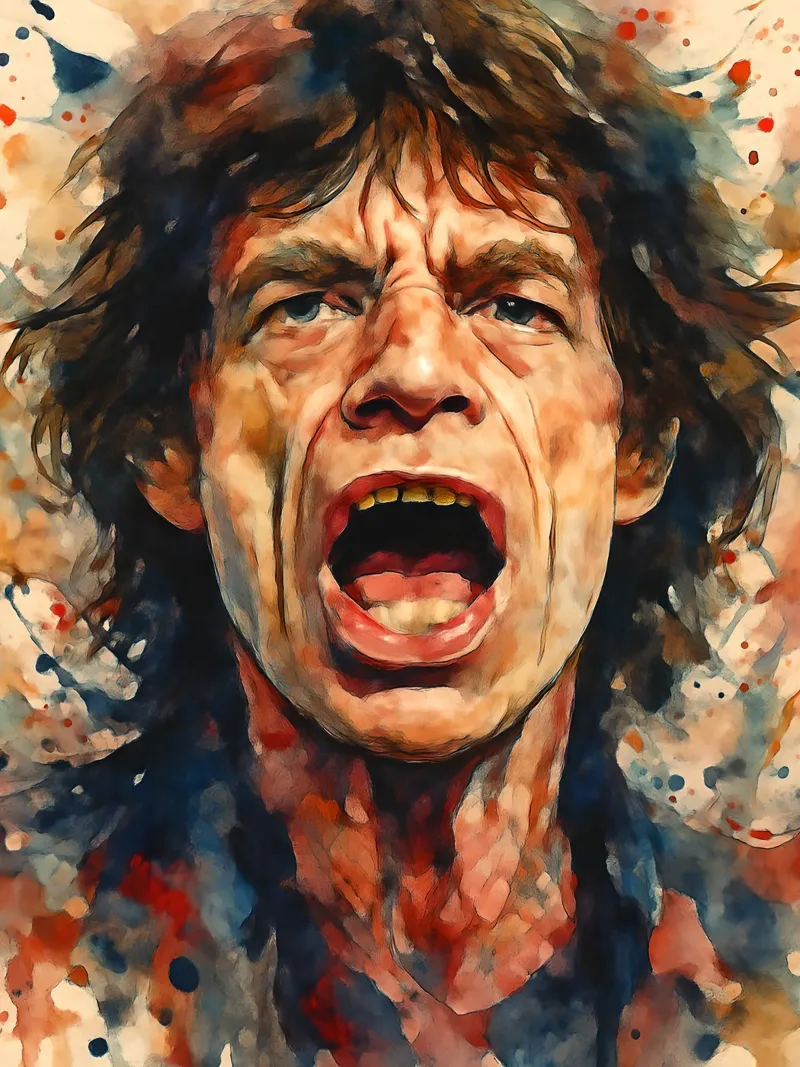 Ritratto ad acquerello di Mick Jagger pellicola backlit da 🎁 ARTVI-SHOP