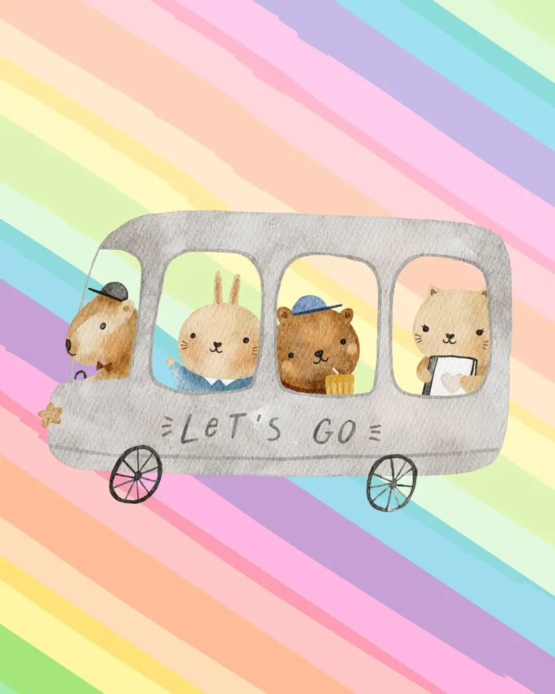 bus cute in rainbow pellicola backlit da Creaton