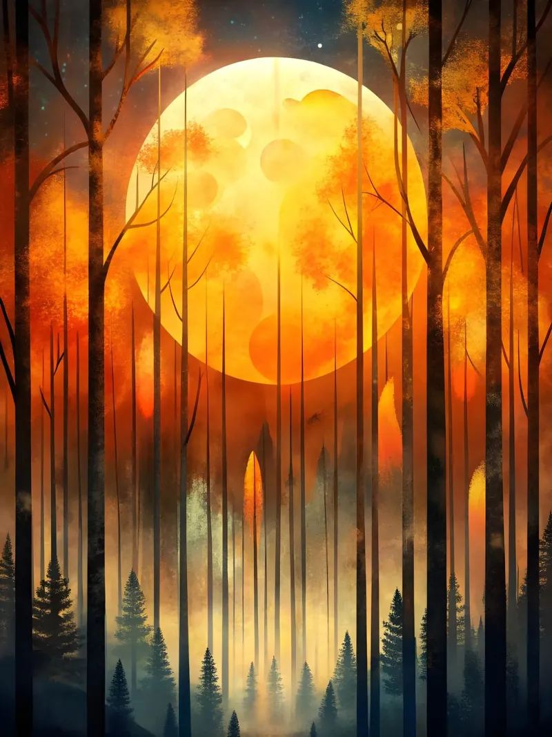 Incantevole luna d'autunno pellicola backlit da Artistic-shop